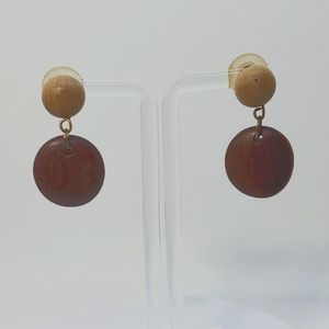 Vintage wooden earrings
